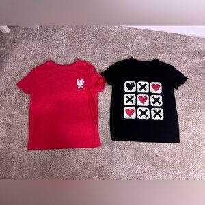 Lot of Cat and Jack Valentine’s Day shirts toddler boy little boy size 4/5